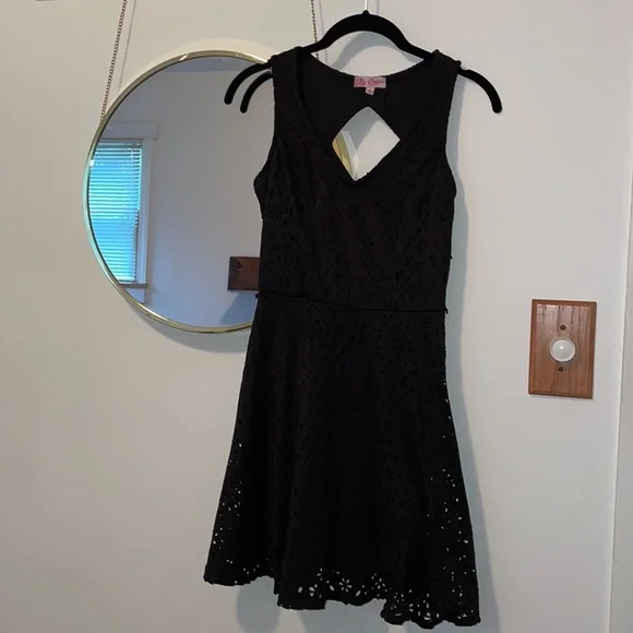 Candie's Dresses | Euc Candies Black Eyelit Dress | Color: Black | Size: 1j | Mdigiuseppe's Closet